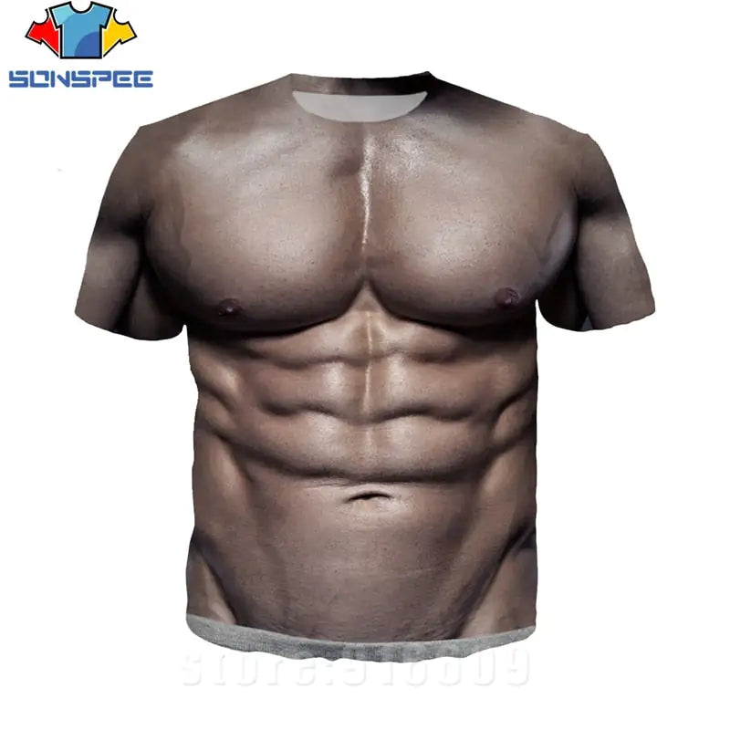 3D Printed Fake Muscle T-shirts