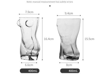 3D Sexy Men, Women Beer Glass